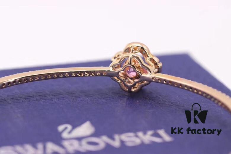693002dc12f62673a6faac63 Swarovski Pink Crystal Clover with Dancing Heart Bracelet