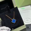 693002e712f62673a6faac7a Chunky Chain with CNC Buckle, V Gold Plated Mi Gold, Vca Clover with Premium Blue Agate Necklace