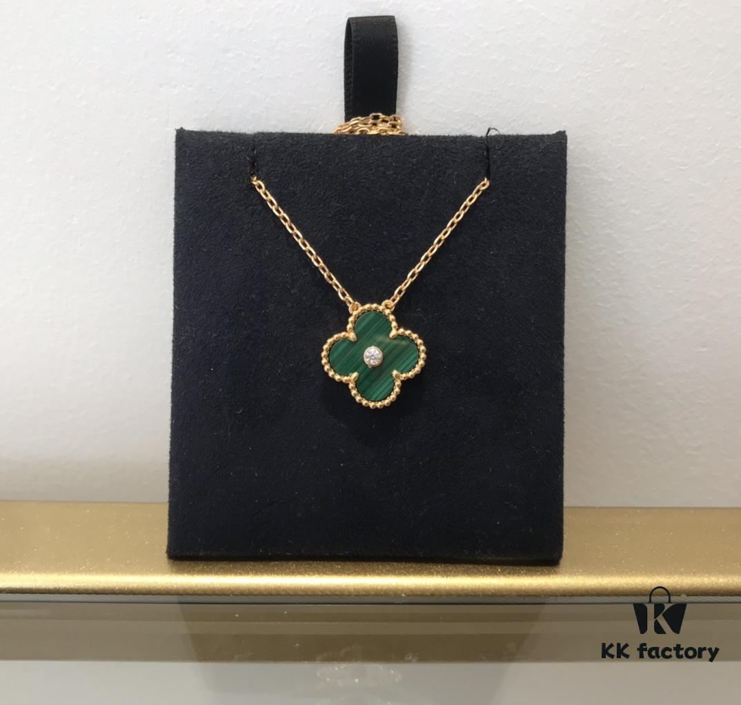 693002e812f62673a6faac7d Medium Four-Leaf Clover Necklace Collection - Diamond-Paved Top-Quality Sterling Silver 18K Gold Plated