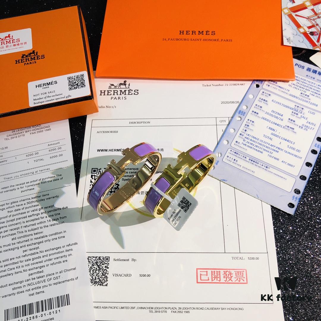 693002f612f62673a6faac94 Hermes 1:1 Replica Sticker, Label, Receipt Set 🛍️ Rose Gold Edition ✨ In Stock | Hermès CLIC Enamel H Bracelet – Classic Unisex Design, Perfect for Couples