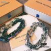 Louis Vuitton LV Monogram Tempered Silver Necklace