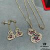 6930031f12f62673a6faacd5 Qeelin Wulu Lace Red Gourd Necklace with Hibiscus Vine Design, Elegantly Adorned with Sparkling Details