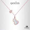 6930032412f62673a6faacde Exquisitely Crafted Gourd Pendant Necklace with Hand-Set Stones in V-Gold