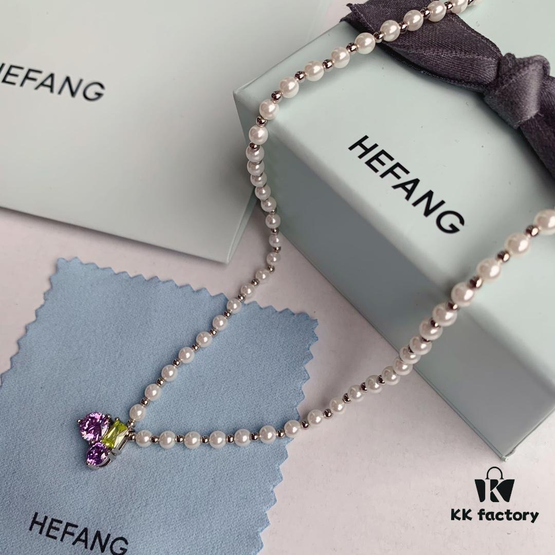 HEFANG Jewelry - Fruit Freedom Series - Juice Necklace - Grape Ice Necklace, Peach Ice Necklace