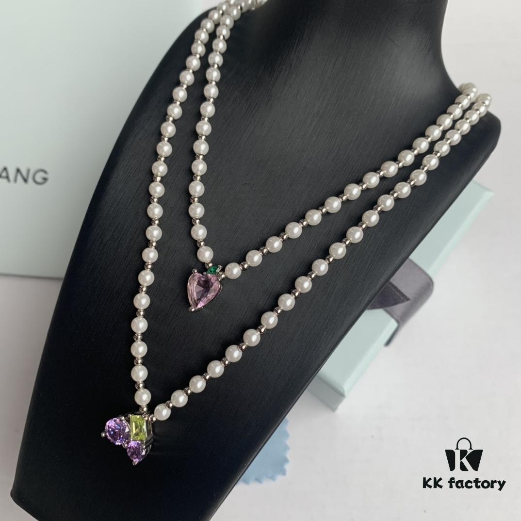 HEFANG Jewelry - Fruit Freedom Series - Juice Necklace - Grape Ice Necklace, Peach Ice Necklace