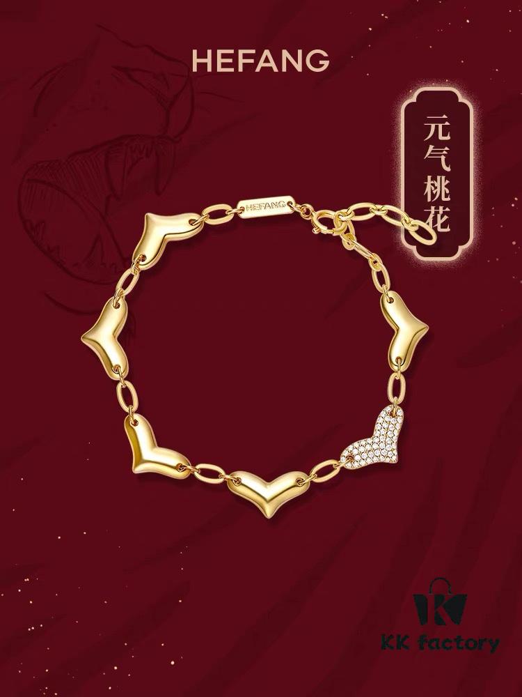 New Arrival ❤️ HEFANG Jewelry - Playful Little Tiger Series Peach Blossom Tiger Bracelet ✨ Official Website Image