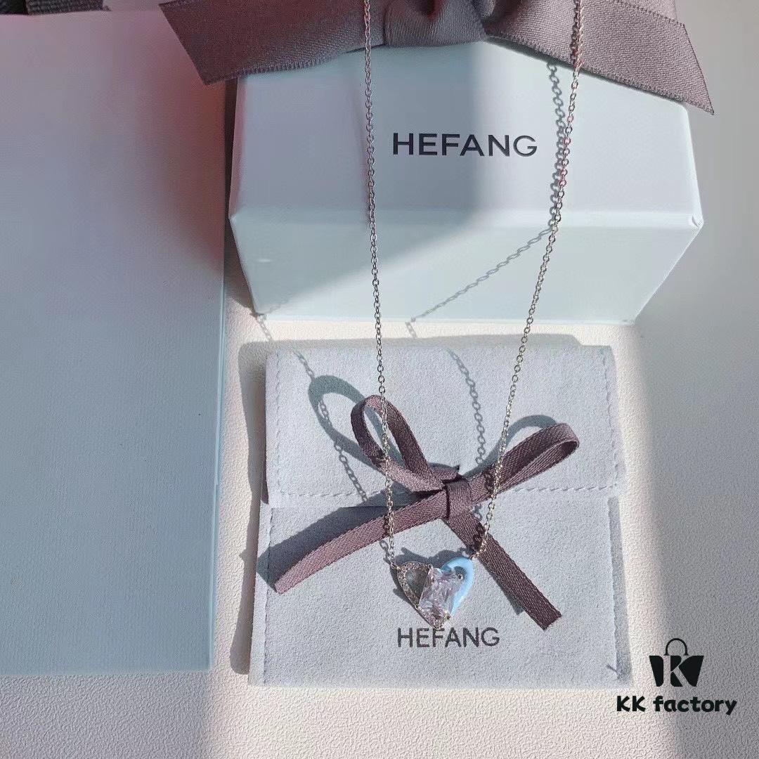 6930034812f62673a6faad43 HeFang Jewelry Official New Arrival Barbie 'Ice Blue Sweetheart' Necklace, Heart-shaped Mini Ice Crystal Elegant Collar Chain