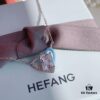 6930034d12f62673a6faad4c HeFang Jewelry Official New Arrival Barbie 'Ice Blue Sweetheart' Necklace, Heart-shaped Mini Ice Crystal Elegant Collar Chain