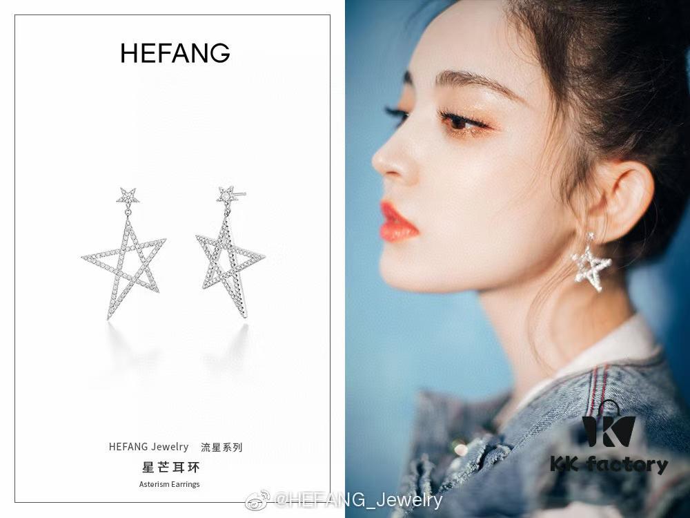 6930037412f62673a6faad9e NAZA Same Style HEFANG Jewelry Hollow-out Five-pointed Star Earrings, S925 Silver with 3A Zircon Set in White Gold Plated Finish