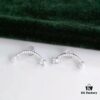 Hefang 925 Sterling Silver Balance Series Pearl Smile Stud Earrings