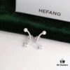 Hefang 925 Sterling Silver Balance Series Pearl Smile Stud Earrings