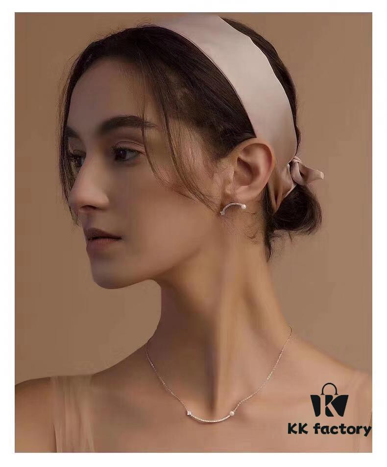 6930038312f62673a6faadb7 Hefang Jewelry Balance Series Pearl Smile Necklace, 925 Sterling Silver Ins-Style Elegant Smile Pendant Collar Chain