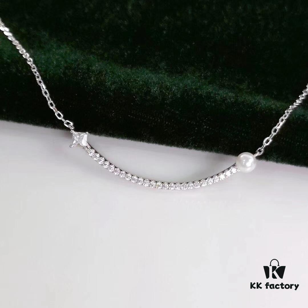 6930038312f62673a6faadb8 Hefang Jewelry Balance Series Pearl Smile Necklace, 925 Sterling Silver Ins-Style Elegant Smile Pendant Collar Chain