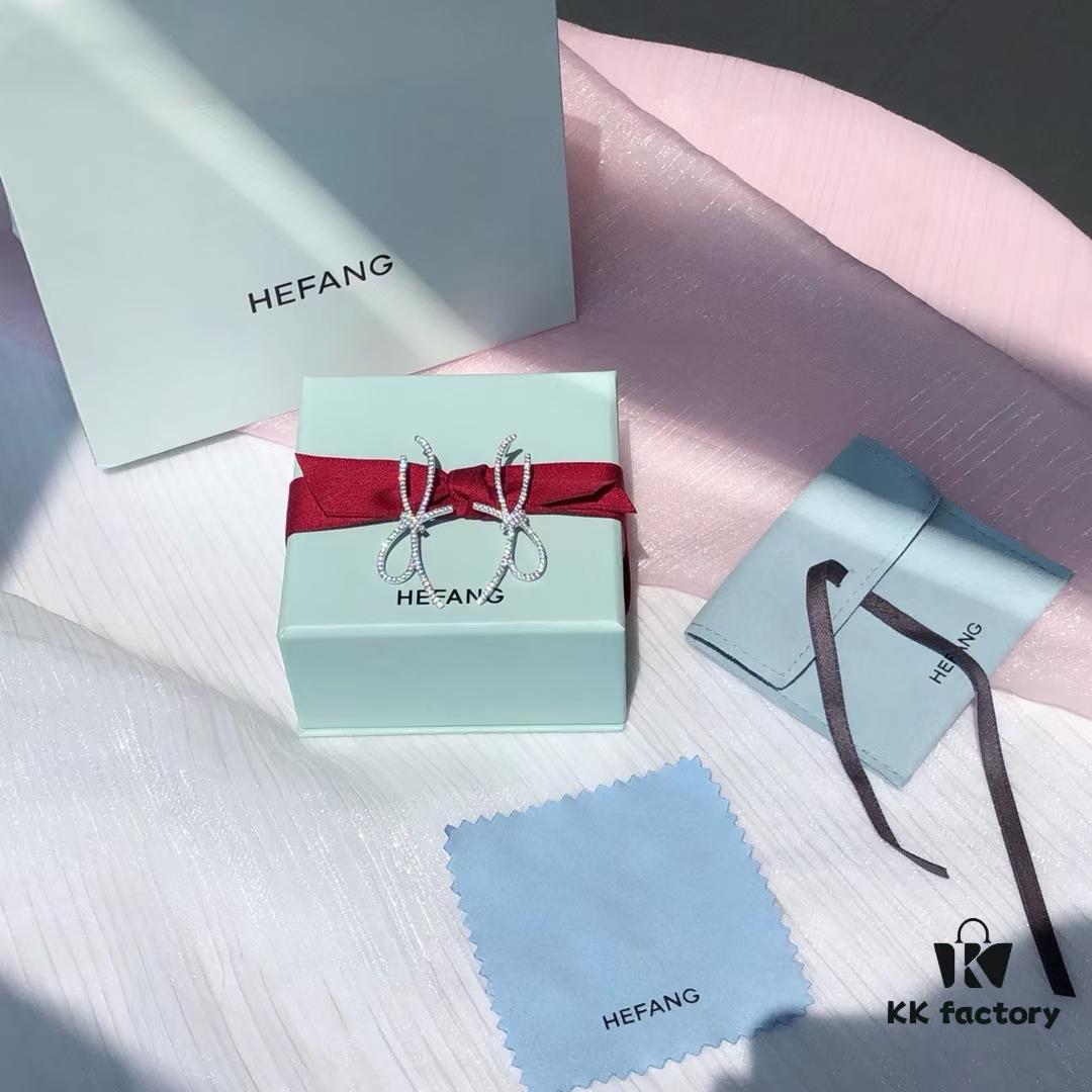 HEFANG Jewelry Ribbon Bow Earrings