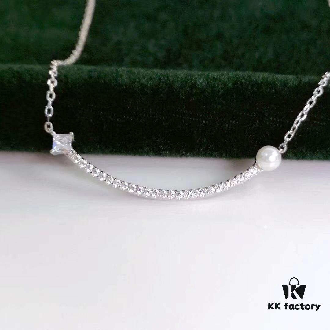 6930038b12f62673a6faadc7 Hefang Jewelry Balance Series Pearl Smile Necklace, 925 Sterling Silver Ins-Style Elegant Smile Pendant Collar Chain