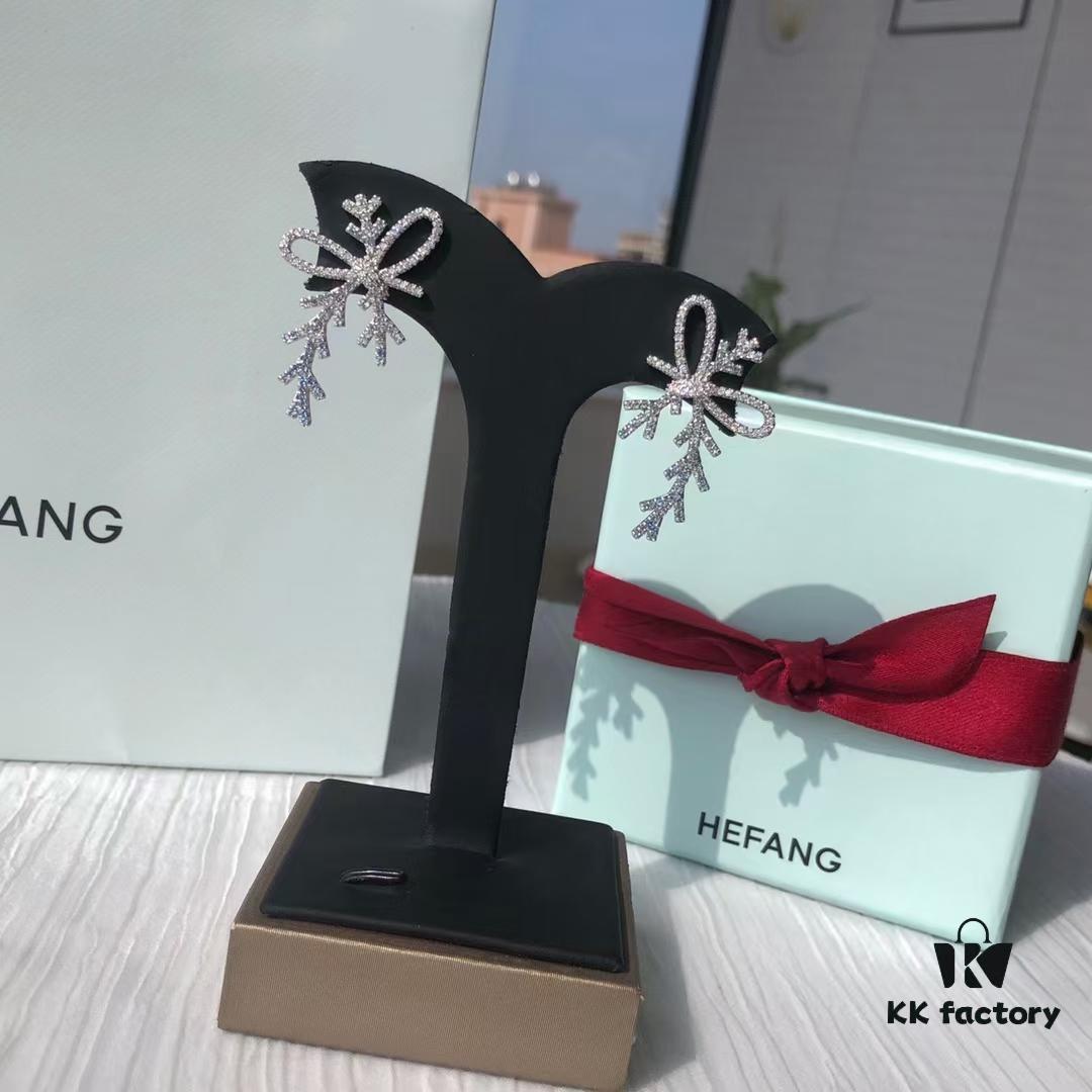 6930039112f62673a6faadd0 HEFANG Jewelry Ribbon First Snow Earrings, Same Style as Zhou Jieqiong