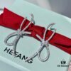 HEFANG Jewelry Ribbon Bow Earrings
