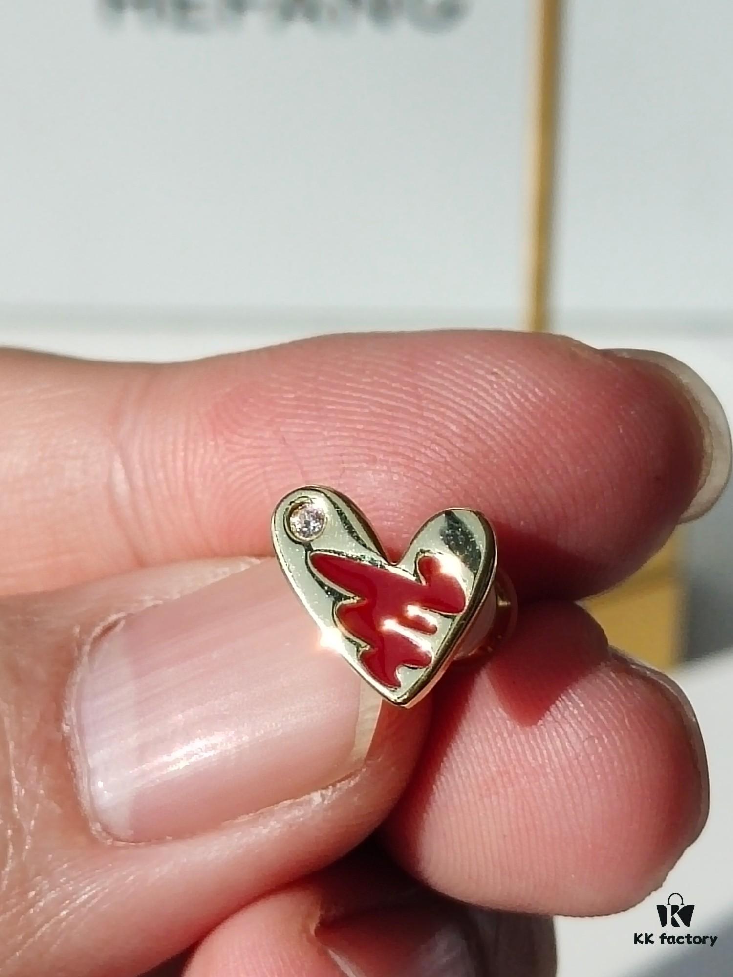 693003e112f62673a6faae4e HEFANG Artistic Rabbit Love Heart Enamel Stud Earrings