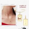 Rabbit Year New Arrival] HEFANG He Fang Bidet Rabbit Confession Square Pendant S925 Solid Sterling Silver Necklace Customized Silver Sweater Chain