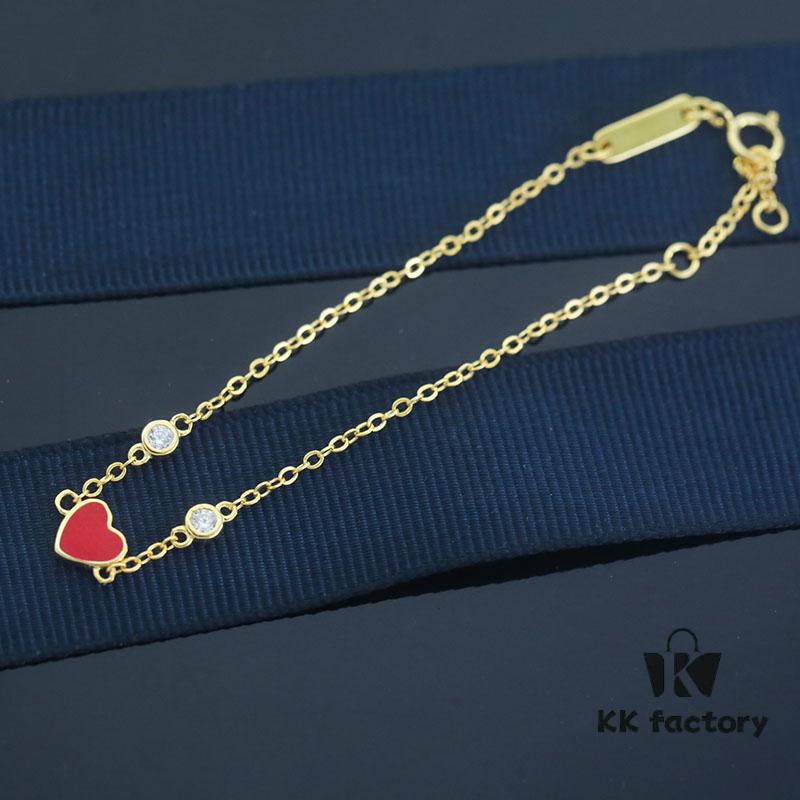 [Year of the Rabbit New Arrival] HEFANG Bide Rabbit Little Red Heart Bracelet, 925 Sterling Silver Full Silver Bangle, Birth Year Gift