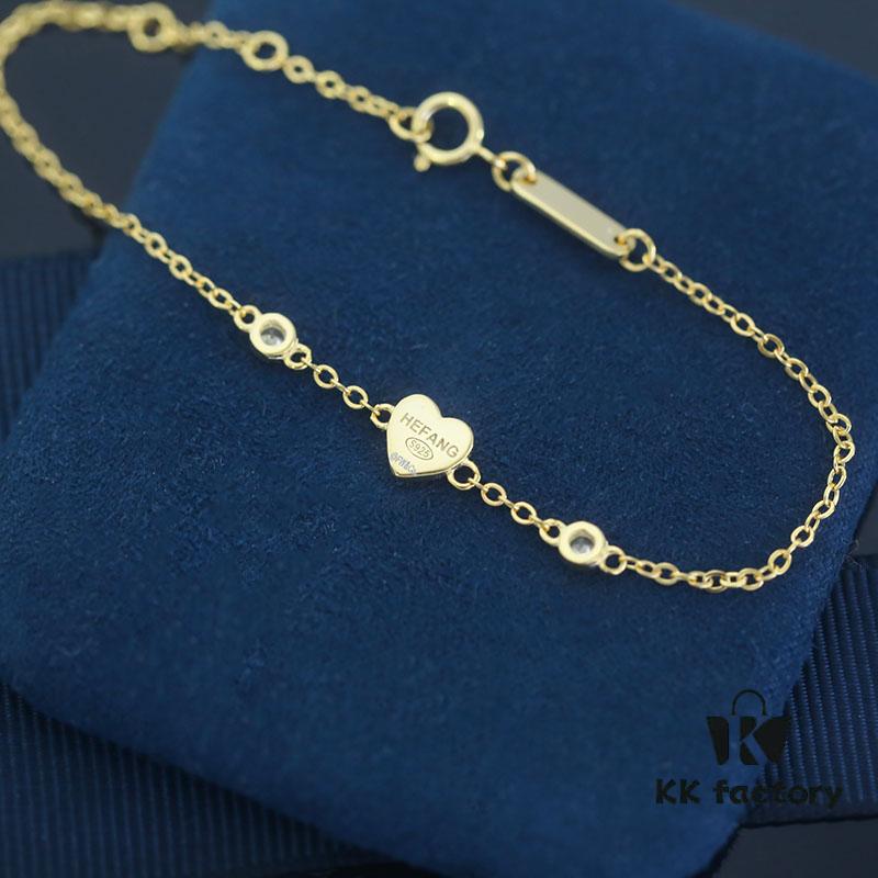 [Year of the Rabbit New Arrival] HEFANG Bide Rabbit Little Red Heart Bracelet, 925 Sterling Silver Full Silver Bangle, Birth Year Gift