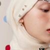 Year of the Rabbit New Arrival Hefang Bi De Tu Gao Bai Cookie Stud Earrings 925 Sterling Silver Full Silver Stackable Earrings Jewelry Gift