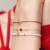 [Year of the Rabbit New Arrival] HEFANG Bide Rabbit Little Red Heart Bracelet, 925 Sterling Silver Full Silver Bangle, Birth Year Gift