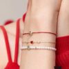 [Year of the Rabbit New Arrival] HEFANG Bide Rabbit S925 Sterling Silver Full-Bodied Red String Bracelet, Birth Year Lucky Bracelet, Jewelry Gift for Christmas