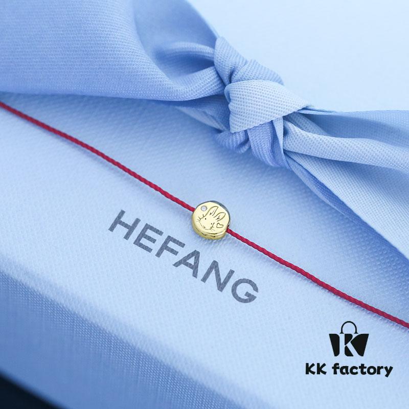[Year of the Rabbit New Arrival] HEFANG Bide Rabbit S925 Sterling Silver Full-Bodied Red String Bracelet, Birth Year Lucky Bracelet, Jewelry Gift for Christmas