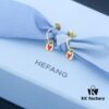 Rabbit Year New Arrival] HEFANG Bide Rabbit Confession Little Square Lock 925 Sterling Silver Earrings, Lightweight Luxury Ear Ornaments, Gift Ideas