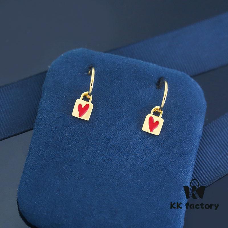 Rabbit Year New Arrival] HEFANG Bide Rabbit Confession Little Square Lock 925 Sterling Silver Earrings, Lightweight Luxury Ear Ornaments, Gift Ideas