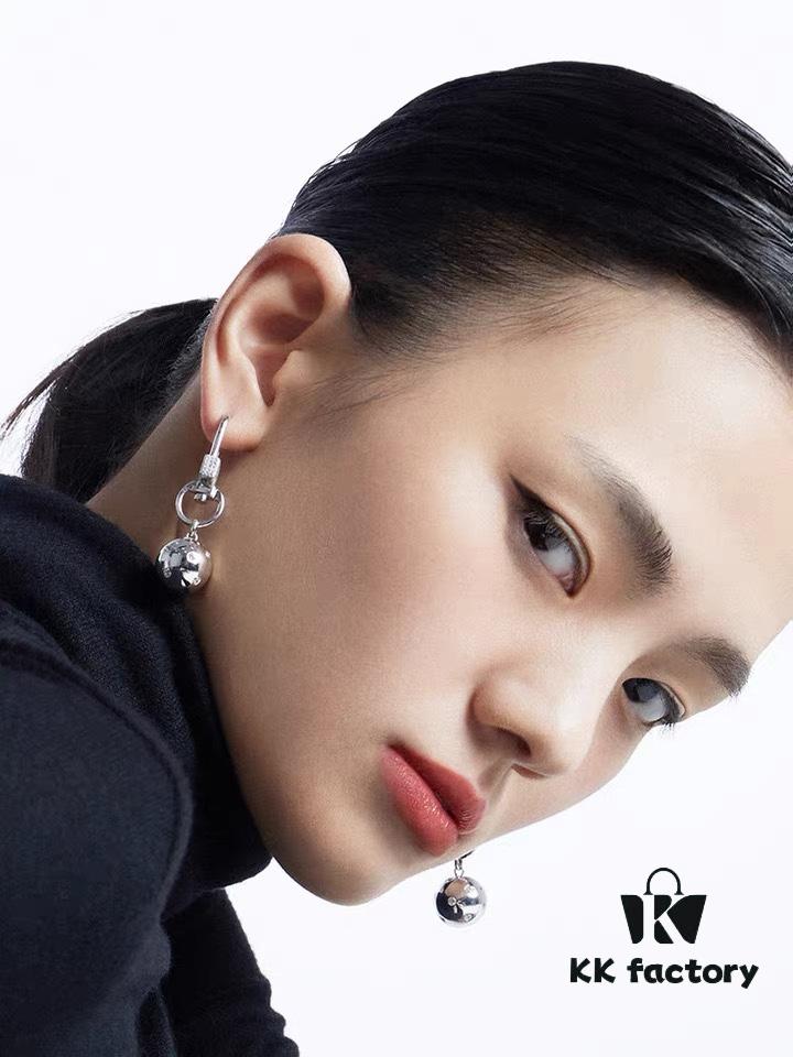 He Fang Bobo Hanging Hook Earrings, Women's Ins Minimalist Style Creative Collaborative Drop Earrings