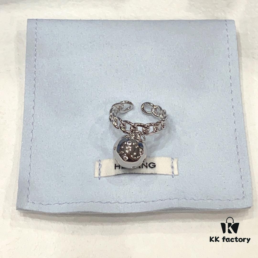 He Fang Bo Bo Chain Ring, Minimalist Style Open Ring