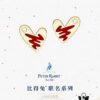 6930042a12f62673a6faaedd Rabbit Year New Arrival - HEFANG Bide Rabbit Oil Painting Heart Stud Earrings, S925 Sterling Silver Full Silver Ear Studs, Gift Idea