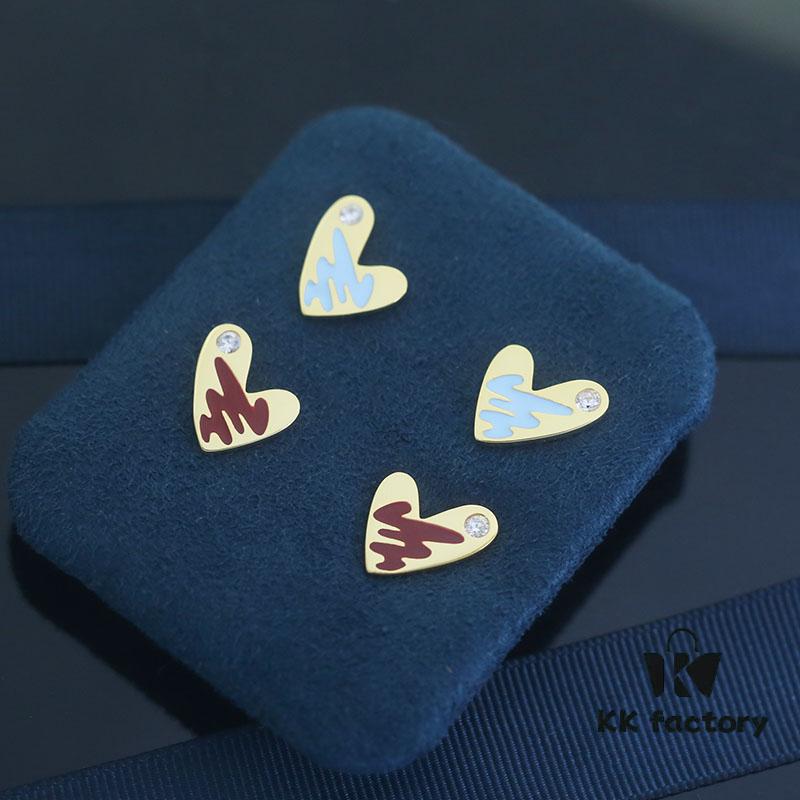 6930042d12f62673a6faaee2 Rabbit Year New Arrival - HEFANG Bide Rabbit Oil Painting Heart Stud Earrings, S925 Sterling Silver Full Silver Ear Studs, Gift Idea