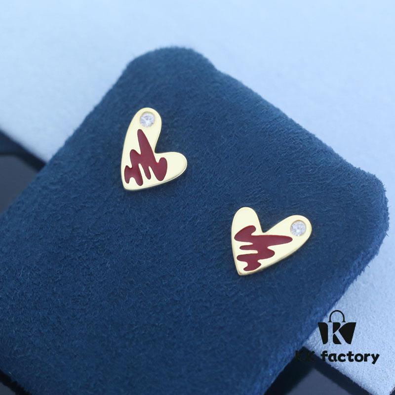 6930042e12f62673a6faaee5 Rabbit Year New Arrival - HEFANG Bide Rabbit Oil Painting Heart Stud Earrings, S925 Sterling Silver Full Silver Ear Studs, Gift Idea