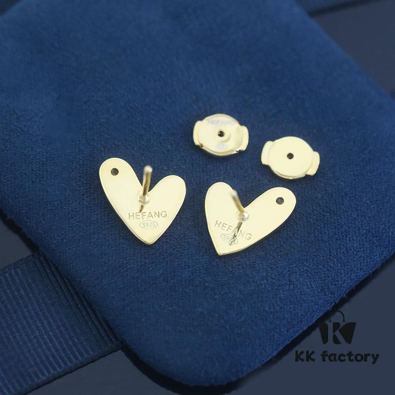 6930042e12f62673a6faaee6 Rabbit Year New Arrival - HEFANG Bide Rabbit Oil Painting Heart Stud Earrings, S925 Sterling Silver Full Silver Ear Studs, Gift Idea