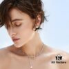 He Fang Bow Silk Ribbon Earrings, Same Style as Yang Mi