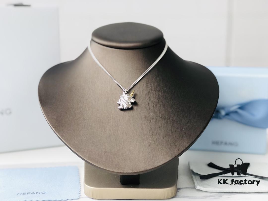 6930043f12f62673a6faaf0b HEFANG Jewelry Unicorn Pendant Necklace