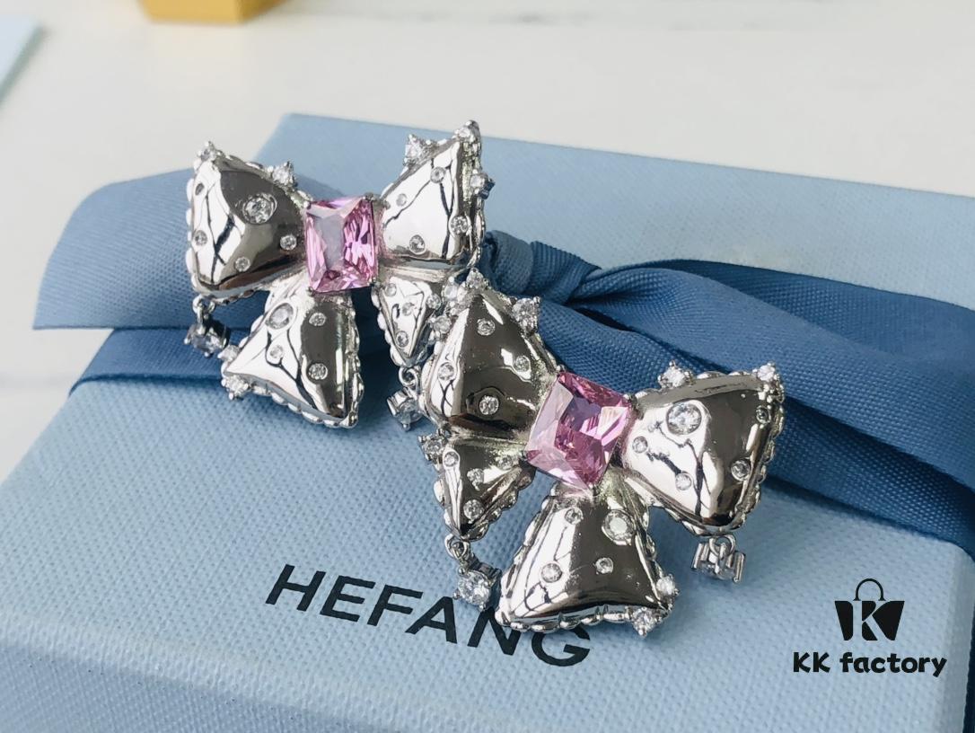 6930044b12f62673a6faaf2b HEFANG Jewelry Bowknot Gemstone Earrings