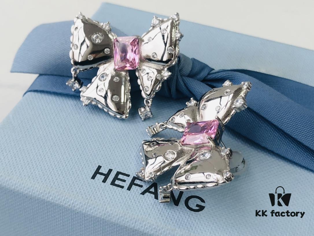 6930044c12f62673a6faaf2c HEFANG Jewelry Bowknot Gemstone Earrings