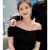 HEFANG Jewelry Love Heart Wheat Tassel Earrings