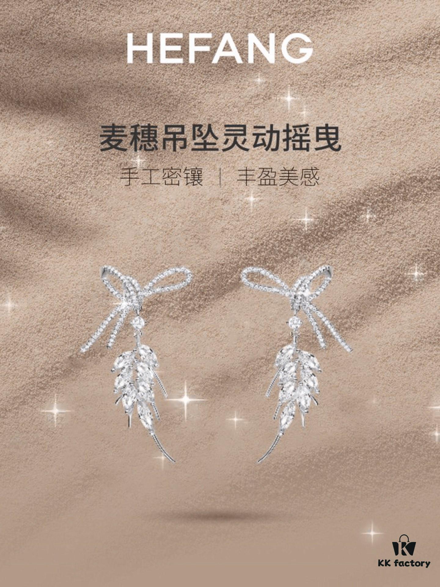 6930045a12f62673a6faaf52 HEFANG Jewelry Ribbon Wheat Ear Earrings