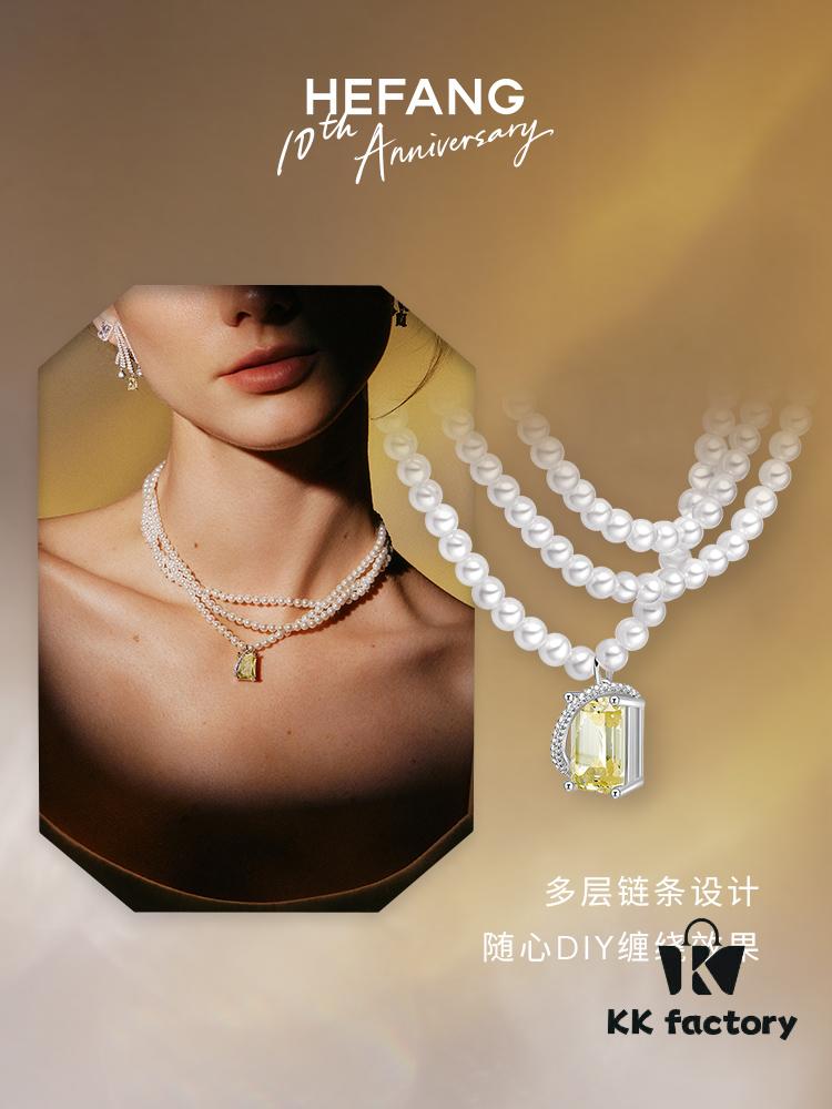 6930046f12f62673a6faaf85 HEFANG Jewelry Gilded Sugar Triple Chain Necklace with Extension Chain