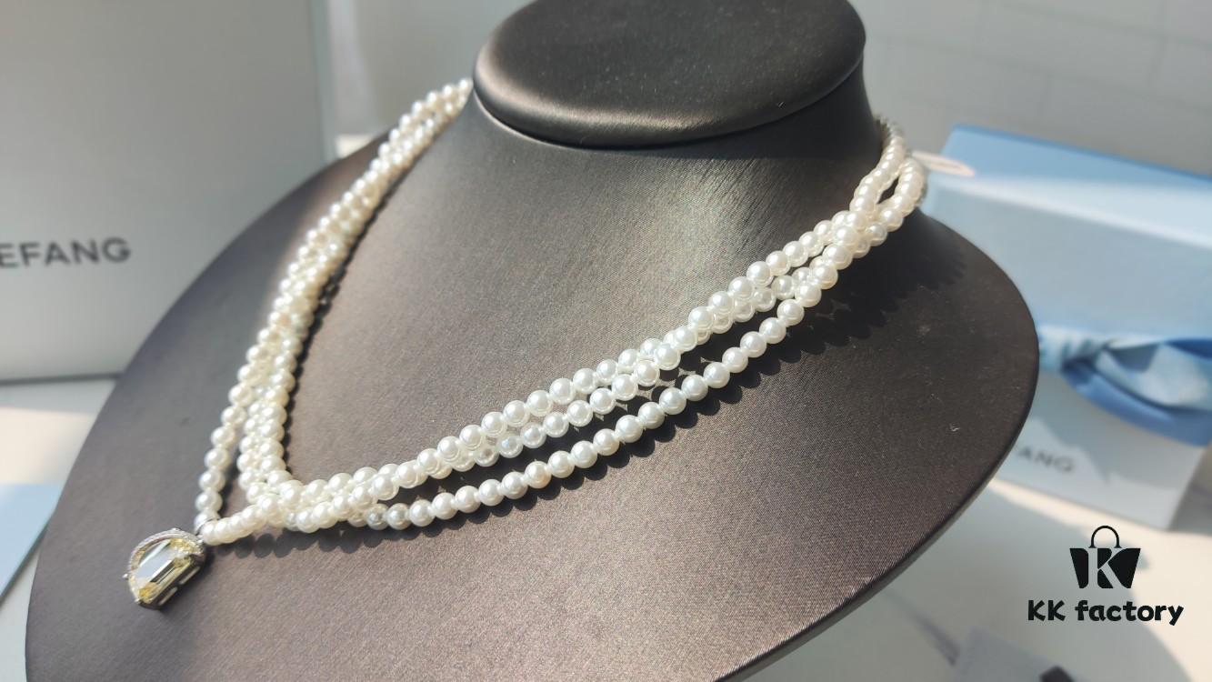 6930047312f62673a6faaf8d HEFANG Jewelry Liu Guang Fang Tang Three-Layer Necklace with Extension Chain