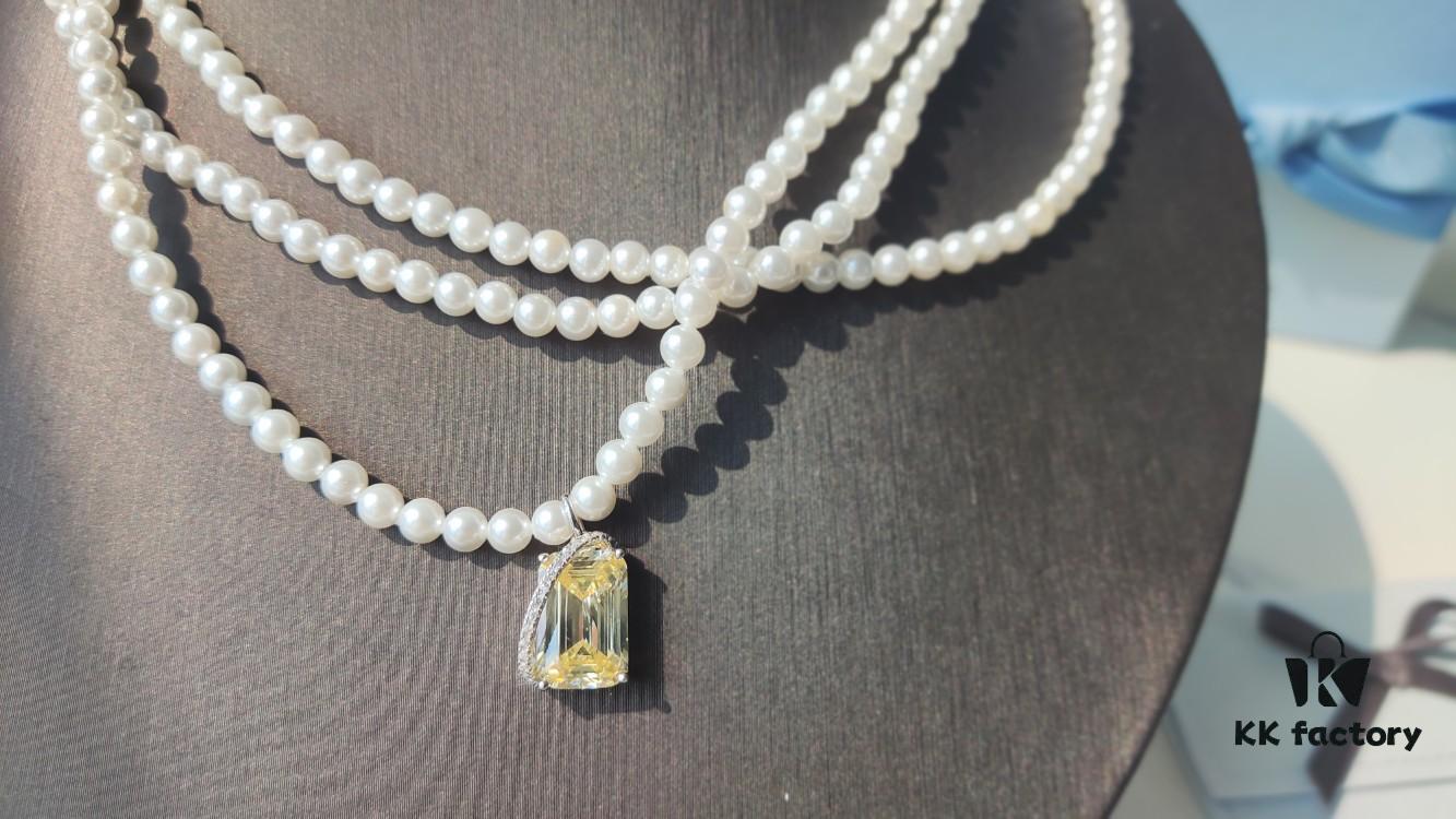 6930047412f62673a6faaf92 HEFANG Jewelry Liu Guang Fang Tang Three-Layer Necklace with Extension Chain