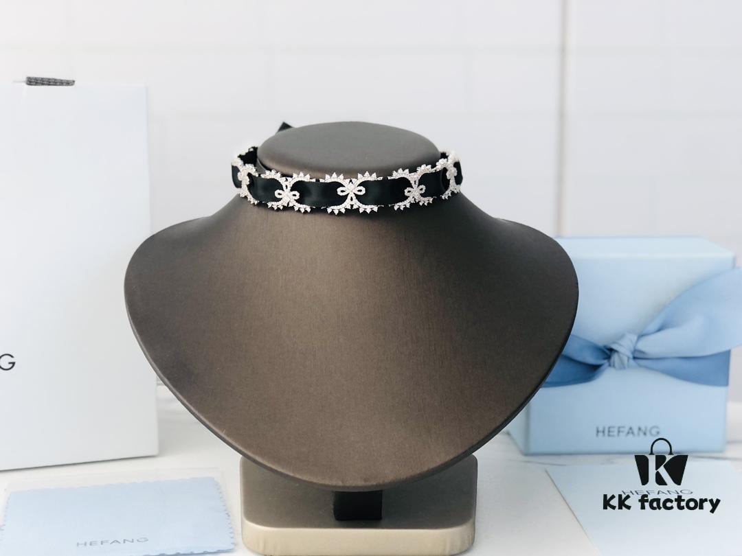 6930047712f62673a6faaf98 HEFANG Jewelry Wedding Collection Lace Choker Necklace in 925 Sterling Silver