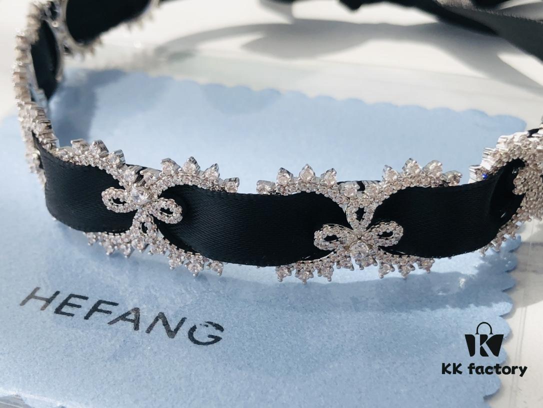 6930047a12f62673a6faafa2 HEFANG Jewelry Wedding Collection Lace Choker Necklace in 925 Sterling Silver