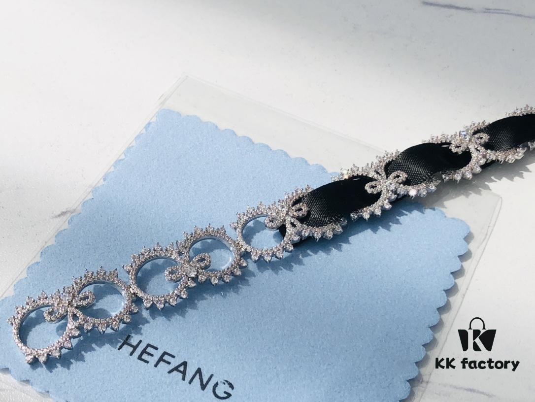 6930047b12f62673a6faafa6 HEFANG Jewelry Wedding Collection Lace Choker Necklace in 925 Sterling Silver