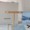 HEFANG Jewelry Shiny Cube Stud Earrings